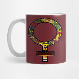 Afrocentric Brown & Gold Female Symbol Mug