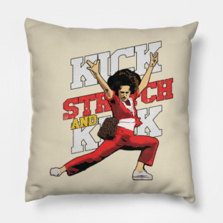 sally omalley KICK STRECH AND KICK fan design Pillow