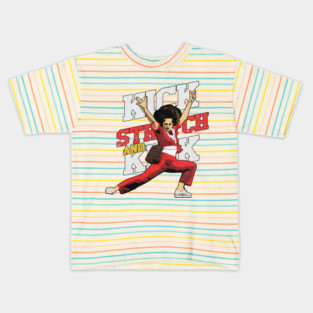 sally omalley KICK STRECH AND KICK fan design Kids T-Shirt