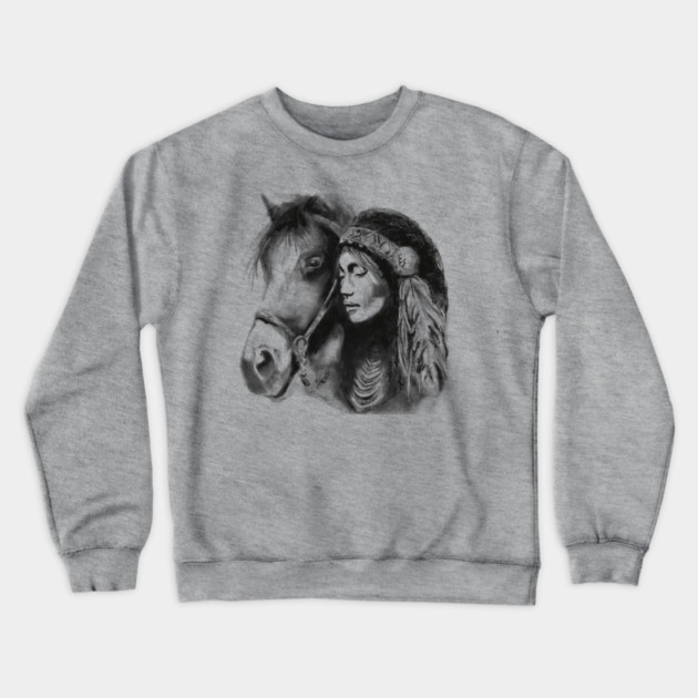 Native American Beauty Crewneck Sweatshirt by TopTenGraphics