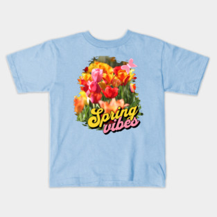 Spring Vibes Tulips Kids T-Shirt