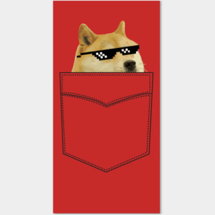 Pocket Doge with Sunglasses Posters and Art