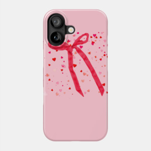 Hearts and Bow Ribbon Phone Case