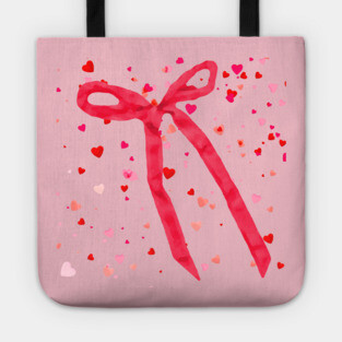 Hearts and Bow Ribbon Tote