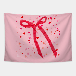 Hearts and Bow Ribbon Tapestry
