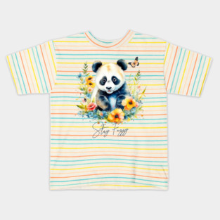 Watercolor Panda, stay fuzzy Kids T-Shirt