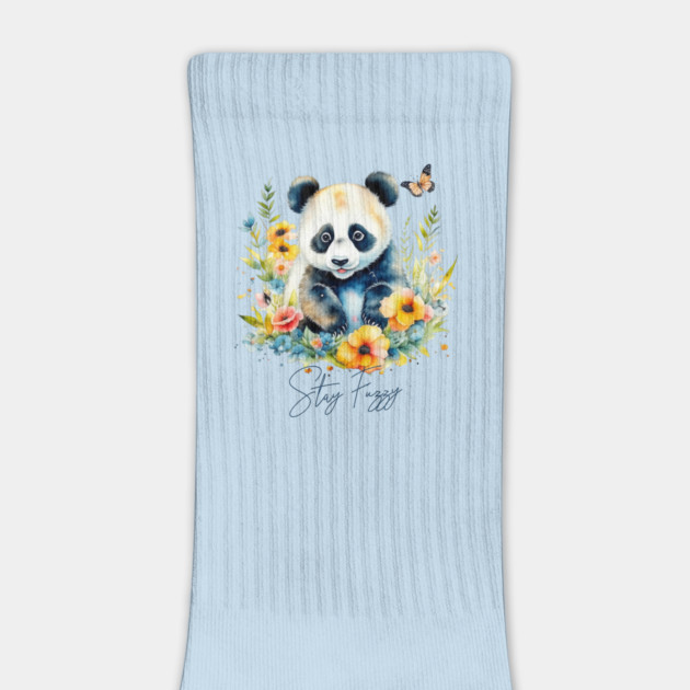 Watercolor Panda, stay fuzzy by HolidayBug