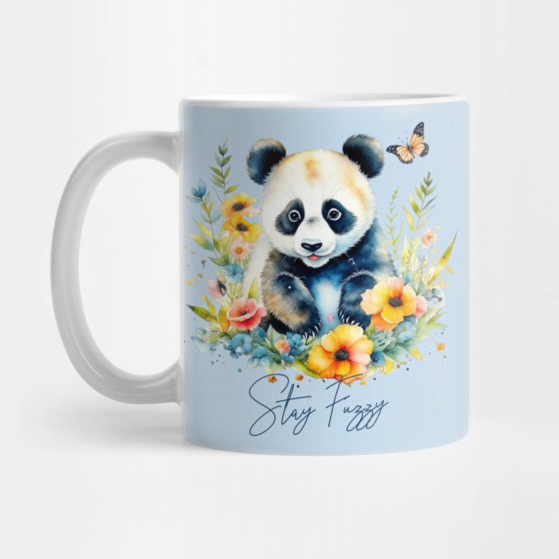 Watercolor Panda, stay fuzzy by HolidayBug