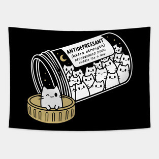 Kitty Cat Script Tapestry