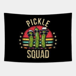 Pickle Squad Funny Pickles Tapestry