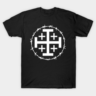 Gothic Jerusalem Cross Barbed Wire T-Shirt