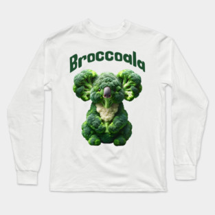 Broccoala, Koala Bear Made of Broccoli visual pun design Long Sleeve T-Shirt