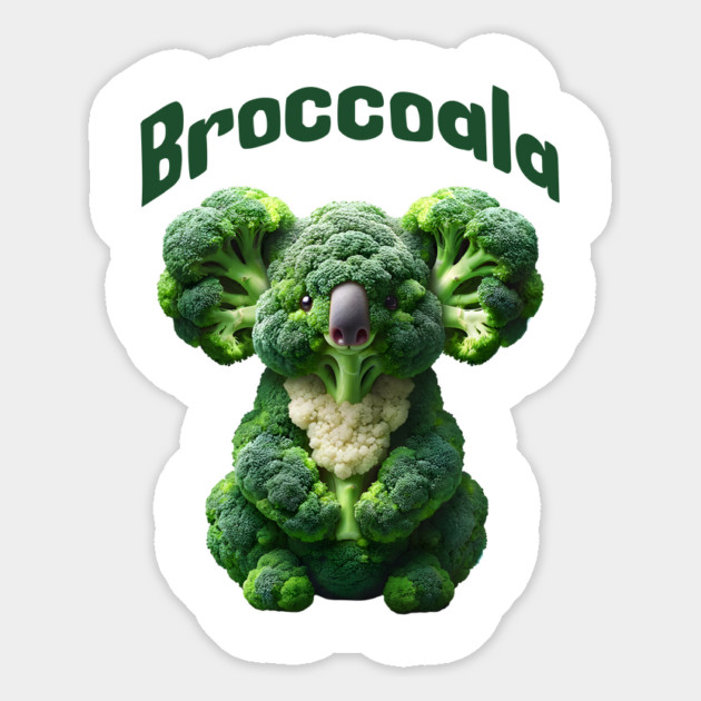 Broccoala, Koala Bear Made of Broccoli visual pun design Magnet by Luxinda