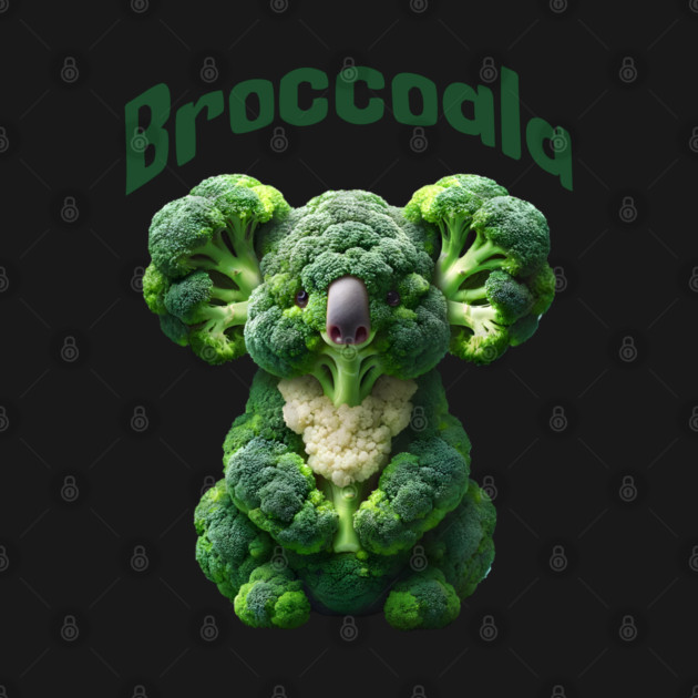 Broccoala, Koala Bear Made of Broccoli visual pun design by Luxinda