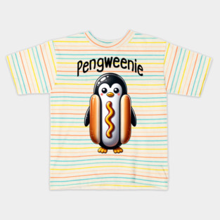 Penguin Hotdog in a Bun, a Pengweenie Kids T-Shirt