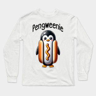 Penguin Hotdog in a Bun, a Pengweenie Long Sleeve T-Shirt
