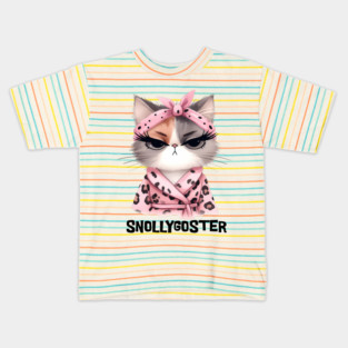 Snollygoster Shrewd Snarky Cat funny design Kids T-Shirt
