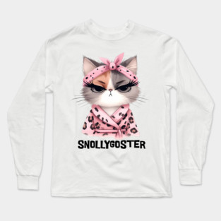 Snollygoster Shrewd Snarky Cat funny design Long Sleeve T-Shirt