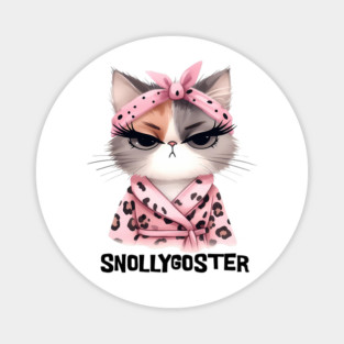 Snollygoster Shrewd Snarky Cat funny design Magnet