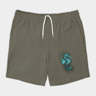 Cyan Seahorse Shorts