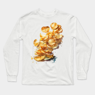 Watercolor Potato Chips Long Sleeve T-Shirt
