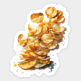 Watercolor Potato Chips Sticker