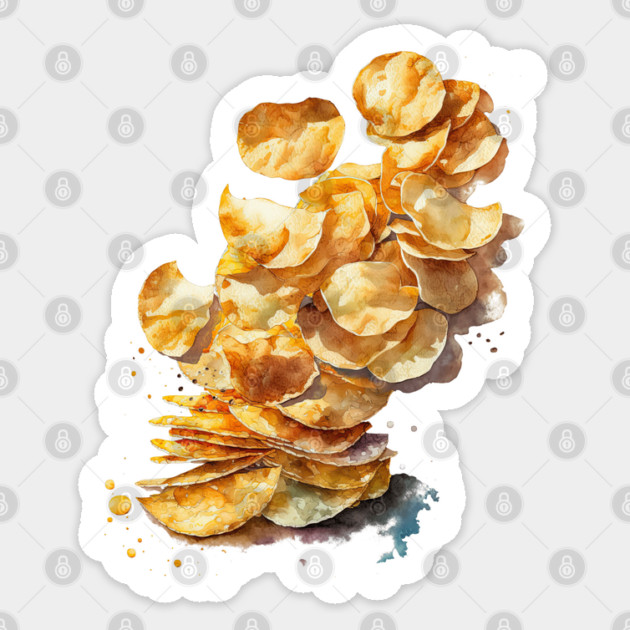 Watercolor Potato Chips Sticker by HolidayBug