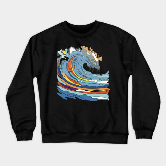 Abstract Wave Crewneck Sweatshirt by TopTenGraphics