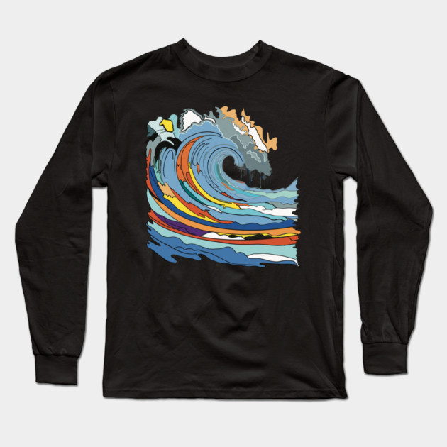 Abstract Wave Long Sleeve T-Shirt by TopTenGraphics