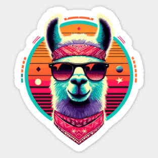 Retro Llama - Vintage Llama Sticker