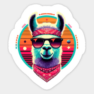 Retro Llama - Vintage Llama Magnet