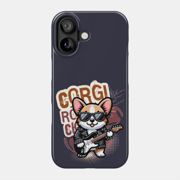 Rocker Funny Corgi Phone Case by alcoshirts