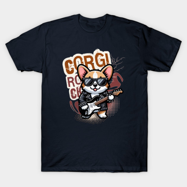 Rocker Funny Corgi T-Shirt by alcoshirts