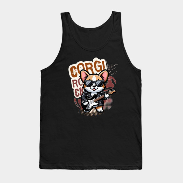 Rocker Funny Corgi Tank Top by alcoshirts
