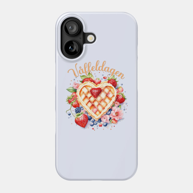 Watercolor Waffle Day, Våffeldagen Phone Case by HolidayBug