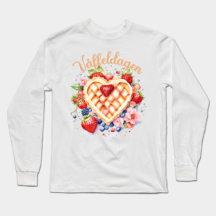 Watercolor Waffle Day, Våffeldagen Long Sleeve T-Shirt