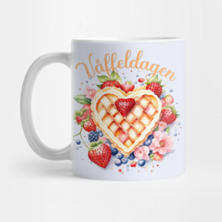 Watercolor Waffle Day, Våffeldagen Mug
