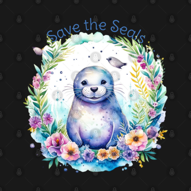 Watercolor Save the Seals by HolidayBug