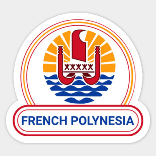 French Polynesia Country Badge - French Polynesia Flag Sticker