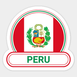 Peru Country Badge - Peru Flag Sticker