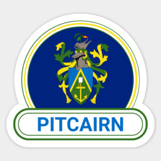 Pitcairn Country Badge - Pitcairn Flag Sticker