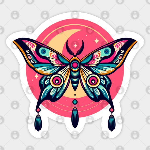 Chinese Moon Moth Sticker by JessArty