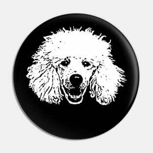White Poodle Pin