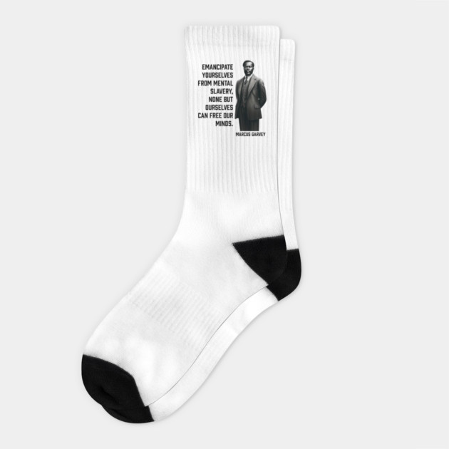 Marcus Garvey - Emancipate yourselves from mental slavery Socks by UrbanLifeApparel