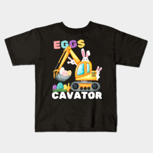 Easter Eggs Cavator Excavator Kids T-Shirt