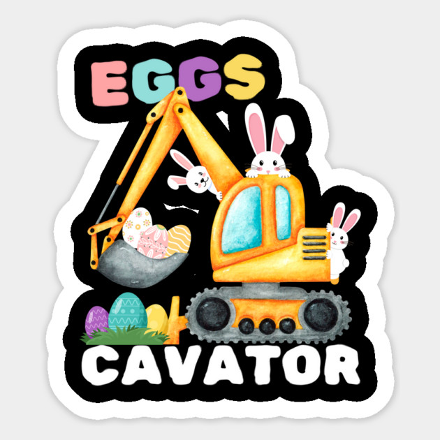 Easter Eggs Cavator Excavator Sticker by The WYLD Tribe