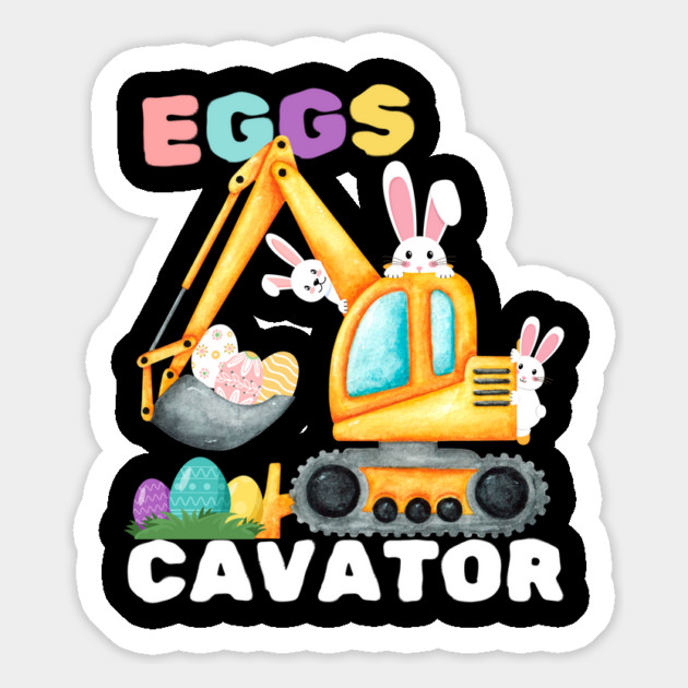 Easter Eggs Cavator Excavator Magnet by The WYLD Tribe