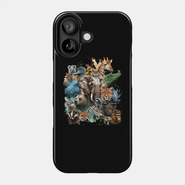 Watercolor Wildlife Collage Phone Case by HolidayBug