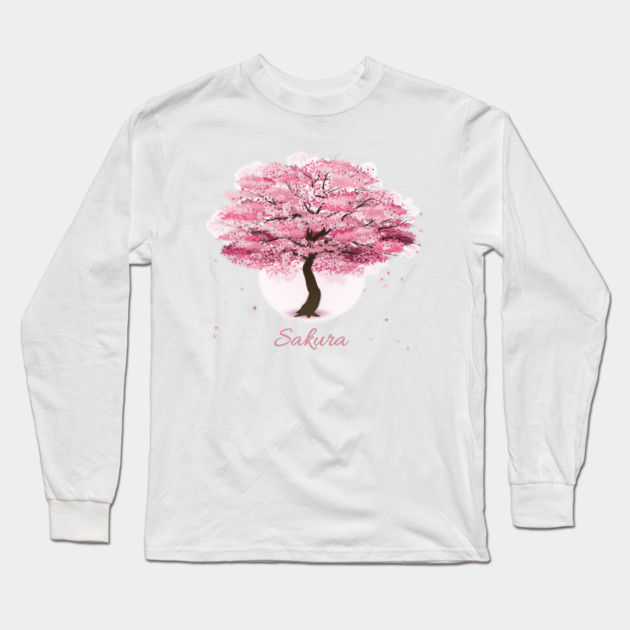Sakura Tree Blossom Long Sleeve T-Shirt by HolidayBug