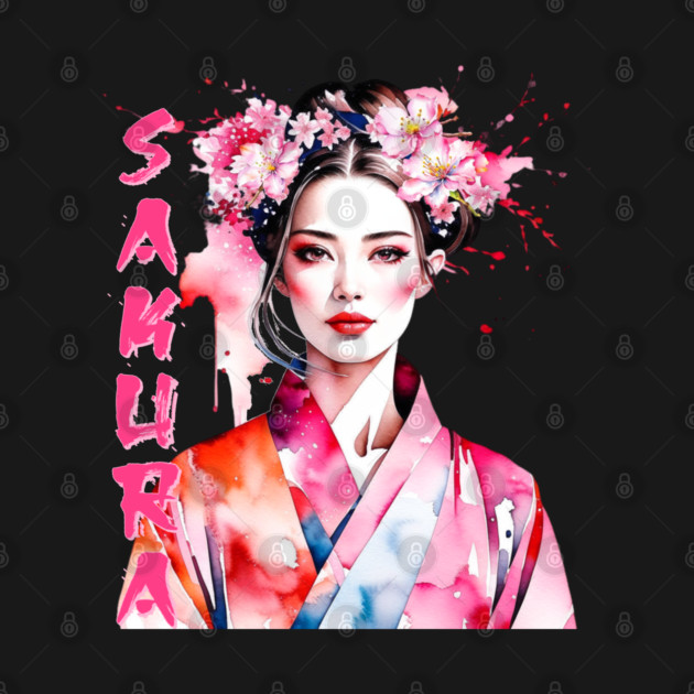 Watercolor Sakura Woman by HolidayBug